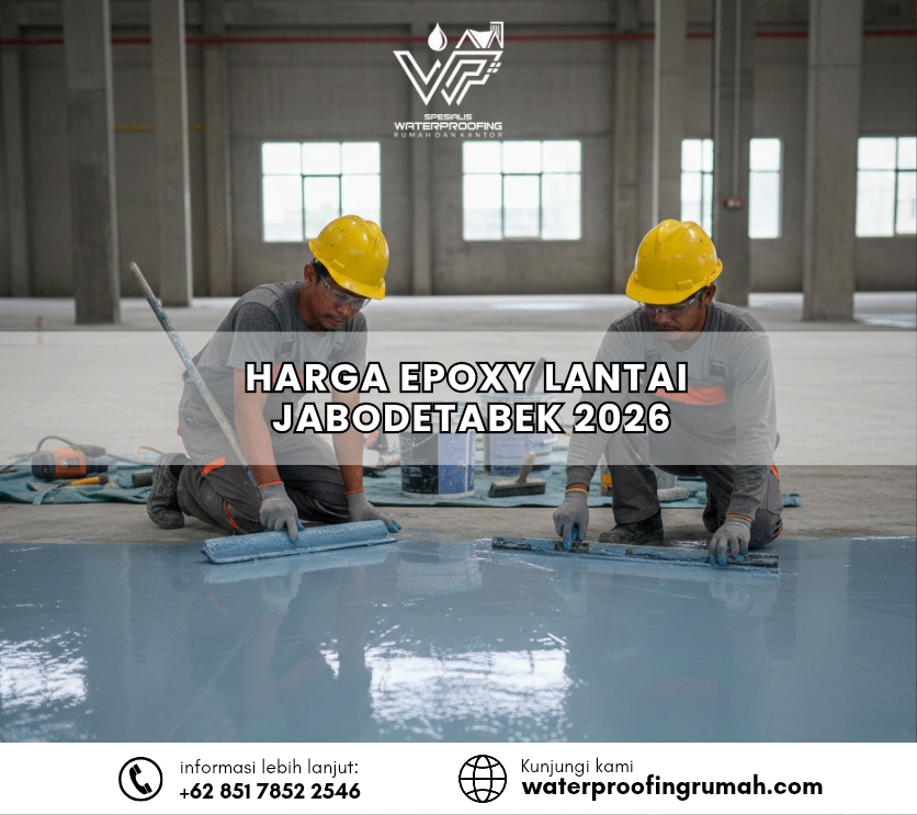 "Update penawaran harga jasa epoxy lantai per meter persegi wilayah Jabodetabek tahun 2026 untuk area gudang dan pabrik industri."